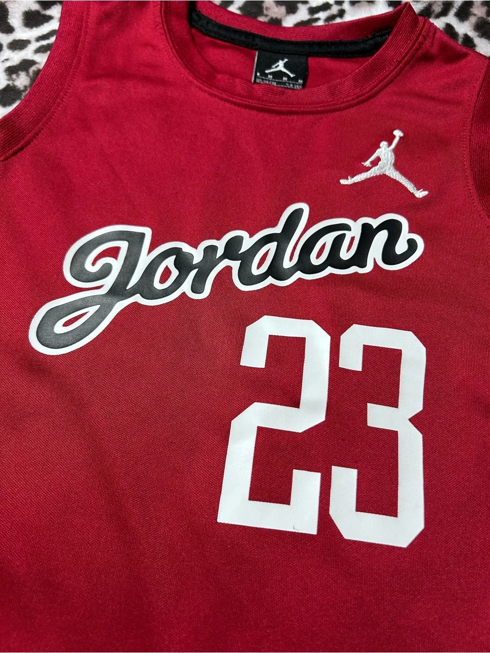 Jordan Boys' Red Sleeveless Basketball Jersey Tank Top with 23